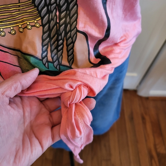 4/$19 Blessed Tie Front NWT Pink Love Nation Graphic Tee with Key Necklace - Picture 4 of 7